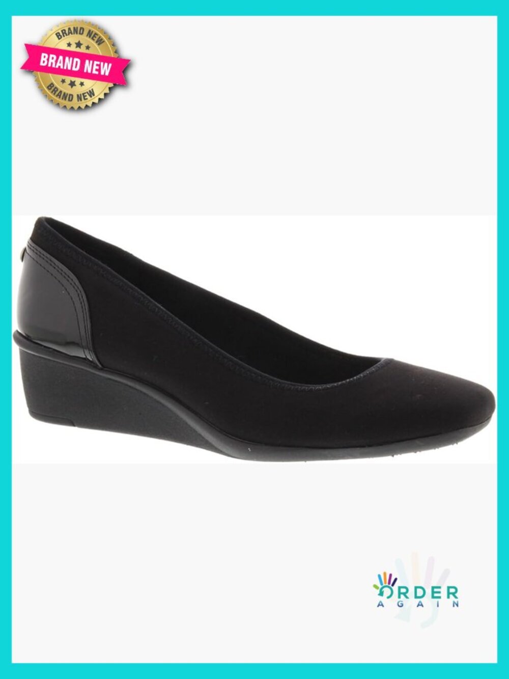 Pointed-Toe Wedge Pump with Cushioned Insole and Rubber Sole